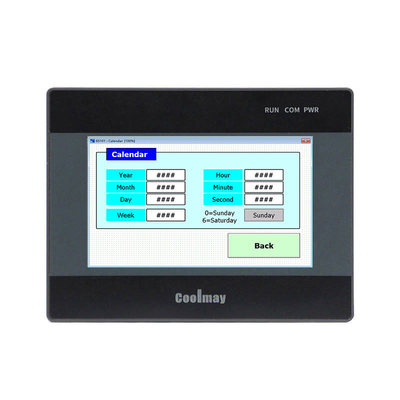 Coolmay HMI PLC da 4,3'' All In One Integrato con Touch Screen a 65536 colori reali Porta RS232/RS485 485P Compatibile FX3G/FX3U/FX3S con temperatura digitale Per sistema idrico EX3G-8043H-24MR