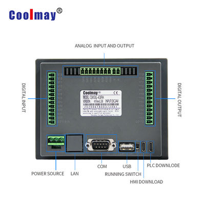 2 Ports 6 Channel Integrated HMI PLC 60KHz 12DI 12DO With Works 2